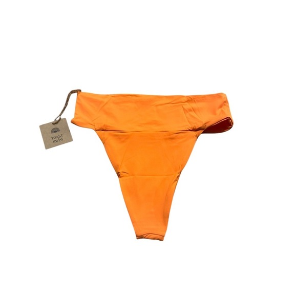 Toast Swim X Free People Signature Banded Waist Bikini Bottom Nectarine Small - Picture 3 of 7
